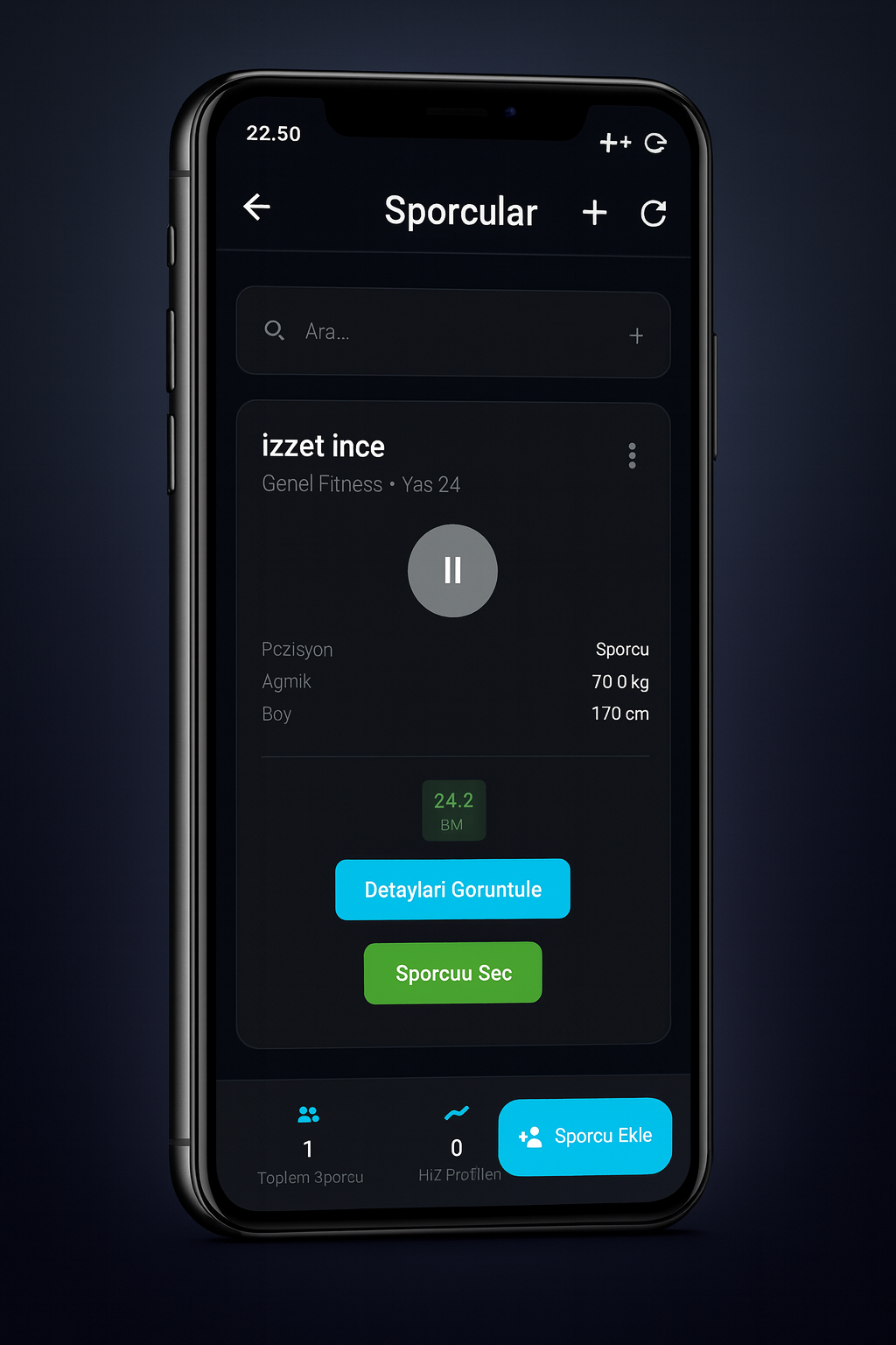 Sporcular Listesi ve Yönetim