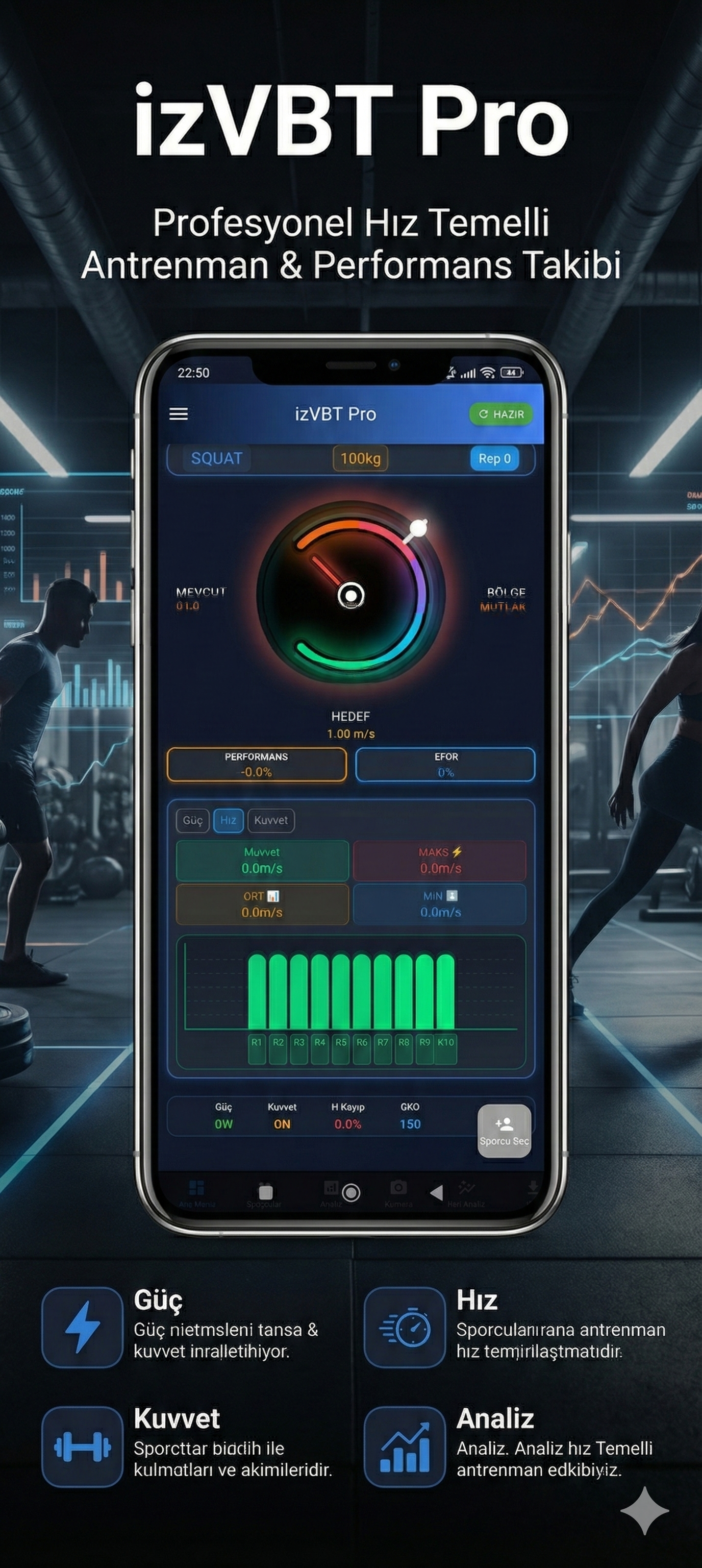 izVBT Pro Profesyonel Hız Temelli Antrenman & Performans Takibi